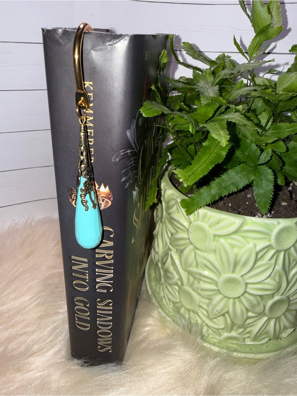 6” Turquoise Teardrop Hook Bookmark